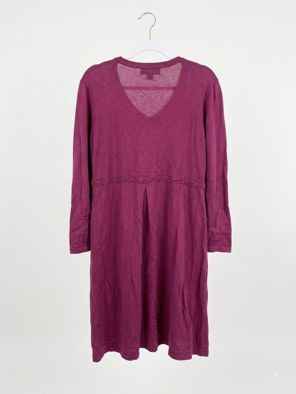 April Cornell Raspberry Button-Front Long-Sleeve Dress - Picture 3 of 6